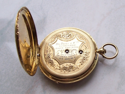 VINTAGE - ANTIQUE Du Bois & Cie GOLD CYLINDER 14K POCKET WATCH
