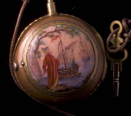 VERY RARE ENAMELED L'EPINE FRENCH VERGE pocket watch