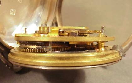 Antique English Sterling Silver Fusee & Chain Drive Watch
